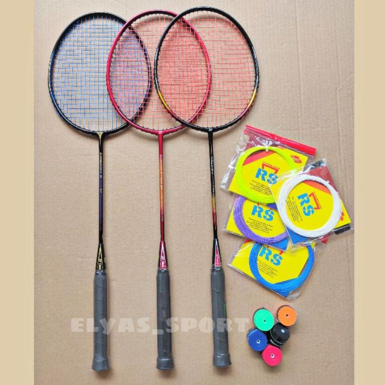 [24-25LBS]Raket Badminton TARIKAN KUAT BONUS Grip Karet/Handuk
