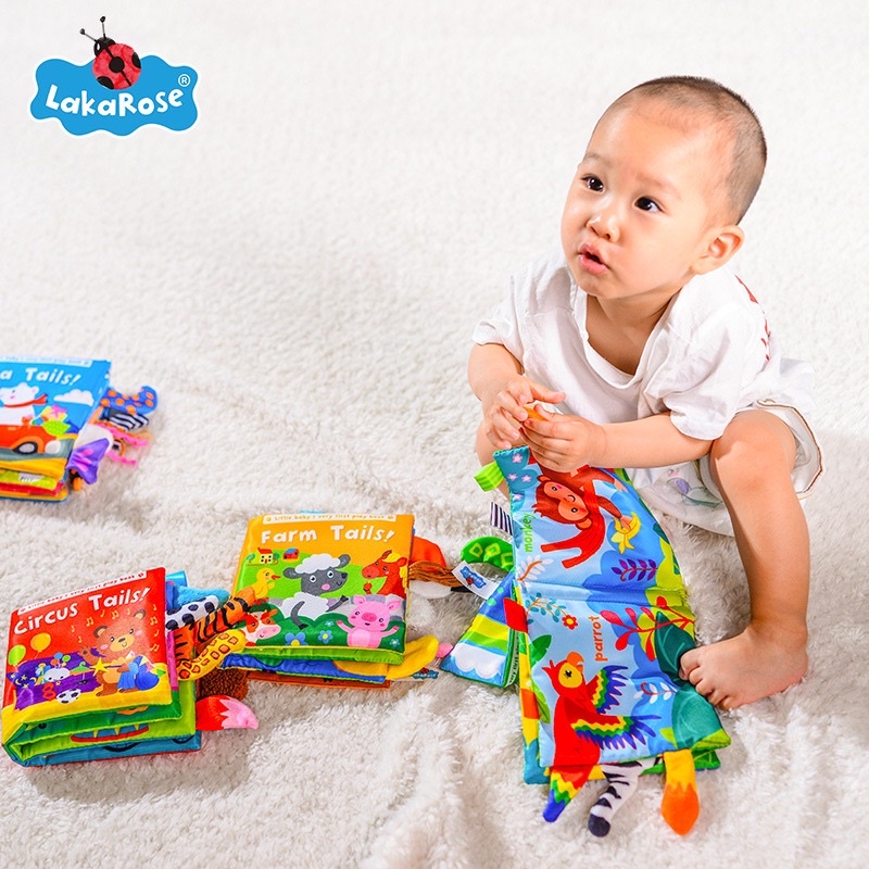 SQUARE TAILS SOFT BOOK | Buku Bantal Bayi | Buku Kain Edukasi Bayi | Soft Book Baby