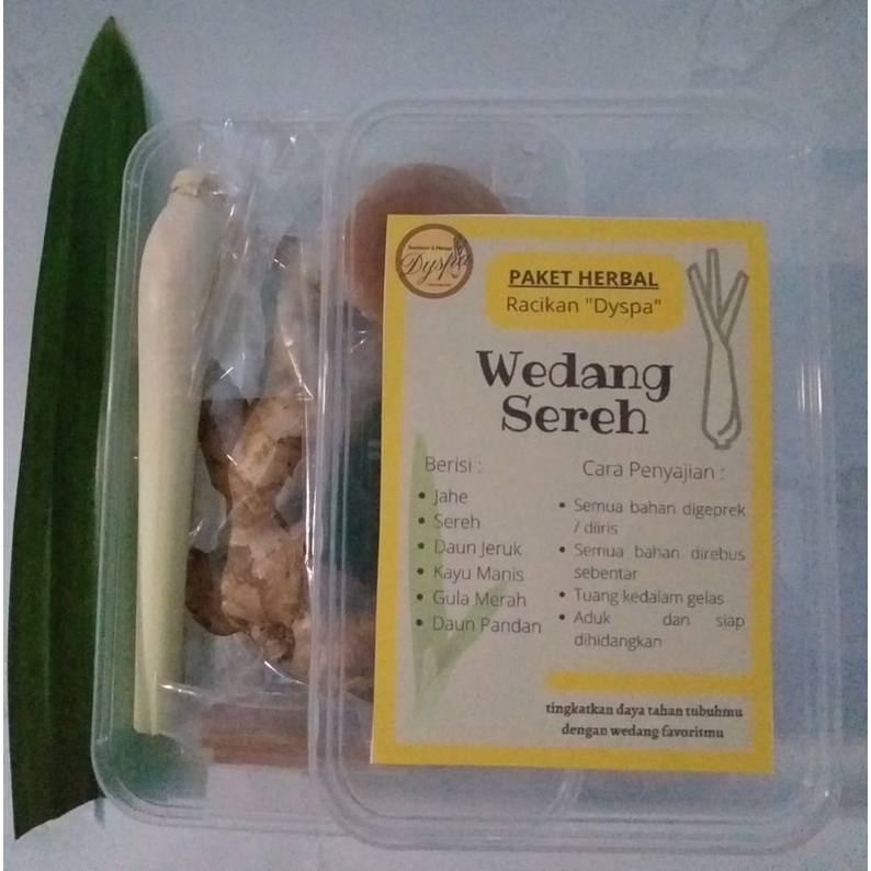 paket wedang sereh komplit DYSPA 125gr 100% bahan alami