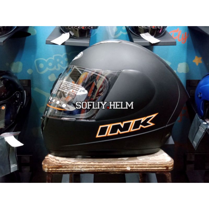 HELM INK CLMAX SOLID BLACK DOFF INK HELM CL MAX POLOS SINGEL HITAM VISOR FULL FACE