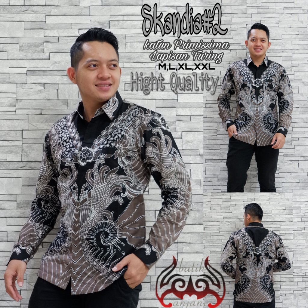 SKANDIA #2 Kemeja Batik Pria Full Furing Bahan Katun Primisima