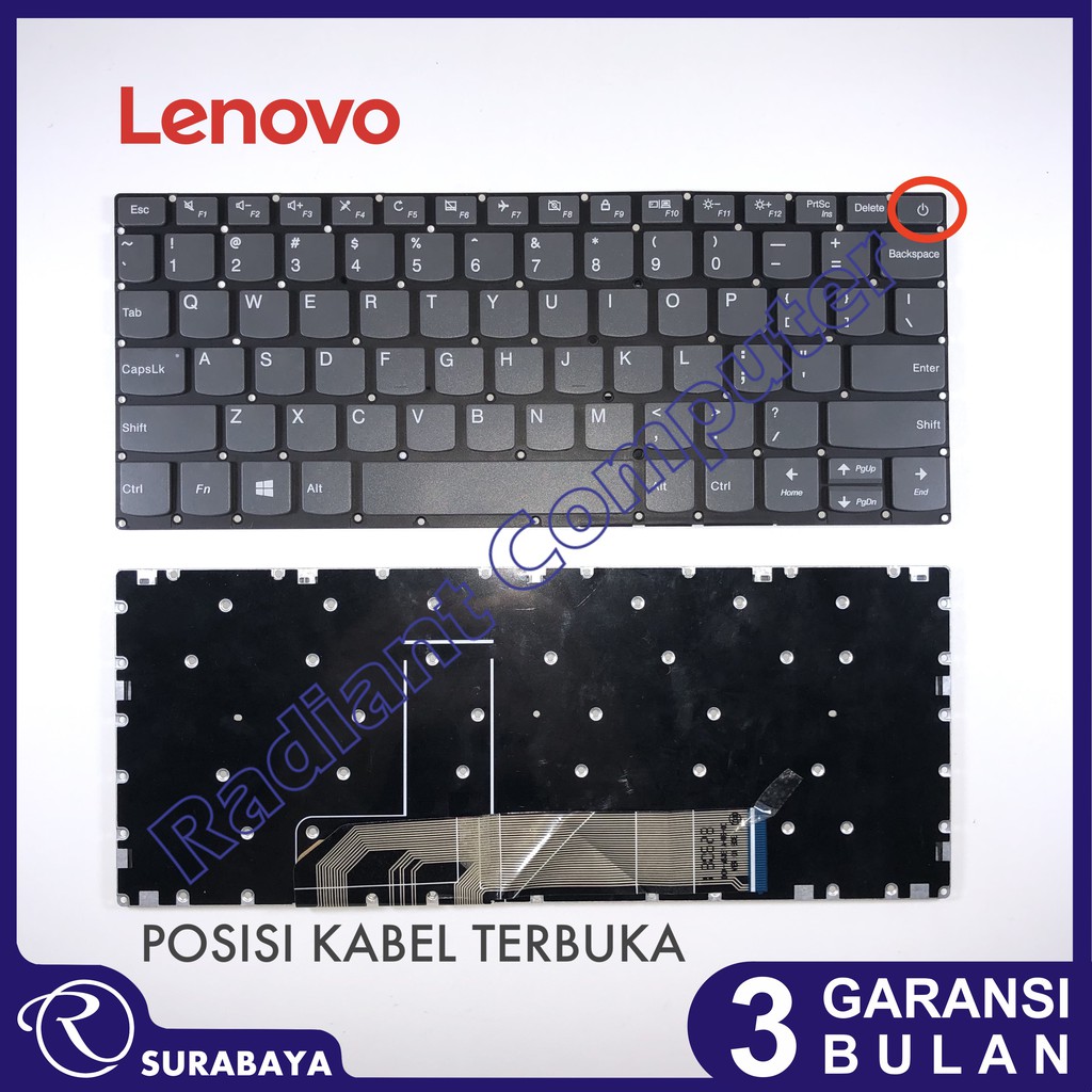 Keyboard Lenovo Ideapad 120S-11IAP 330-11IGM S130-11IGM tombol Power