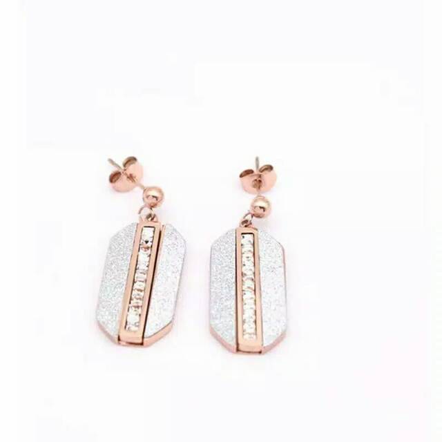 GG Anting Tusuk Fashion Korea kekinian titanium premium lapis Emas 18k#AT-108