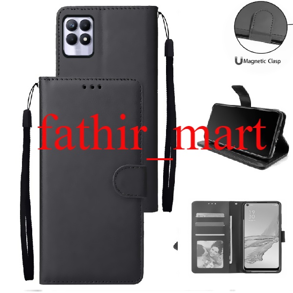 Case Dompet Hp REALME 8i Case Leather Flip case Cover Kulit Casing Dompet
