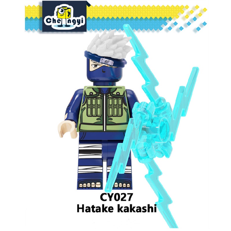 1pc Mainan Balok Bangunan Mini Figure Naruto Sasuke Uchiha Kakashi Bahan PVC Untuk Edukasi Anak