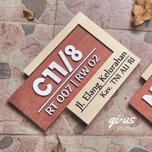 Papan alamat rumah / hiasan alamat dan nomor rumah