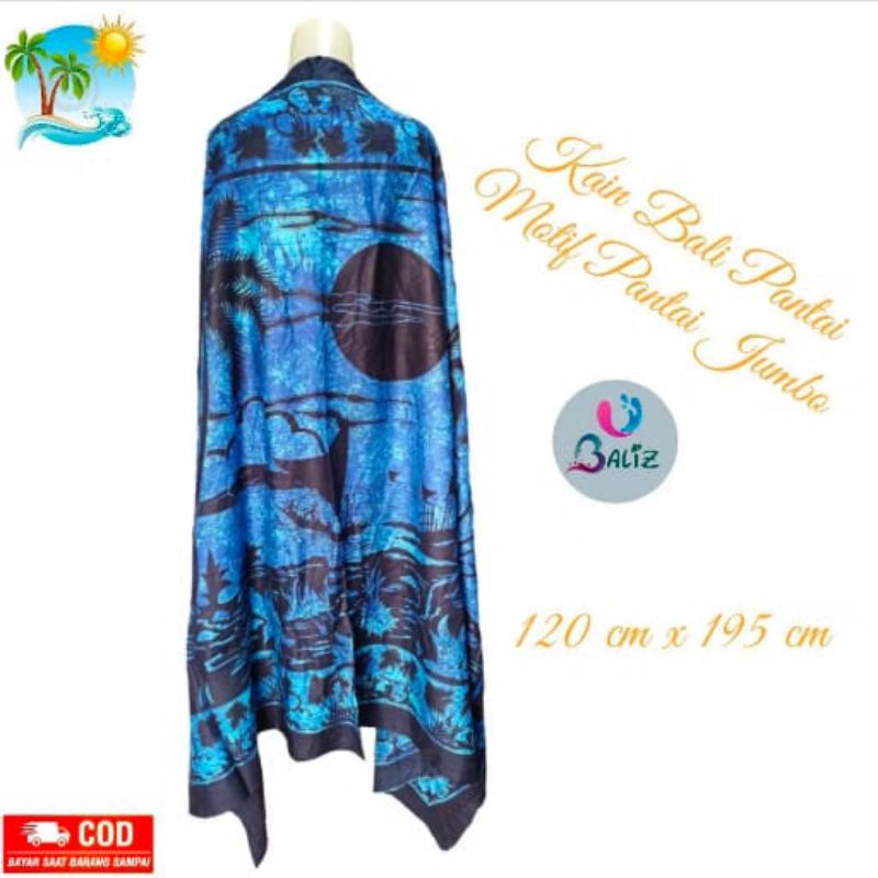 Kain Pantai Std/ Selendang Pantai /Sarung Bali / Selimut Pantai/ Kain Aksesories / Motif Pemandangan Pantai