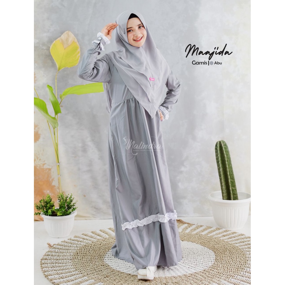 Gamis Nalindra/ Gamis Maajida Silver/ Gamis Rumbai Size M