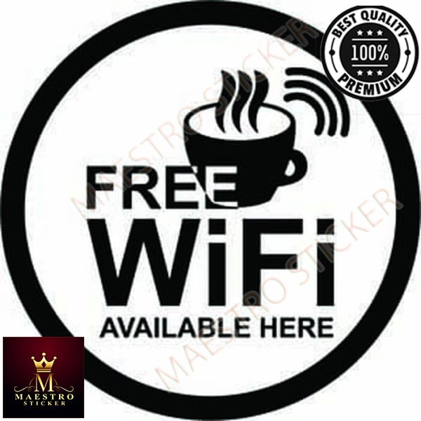 Msticker Stiker Free Wifi Cafe Sticker Dingding Kaca Rumah Resto Shopee Indonesia