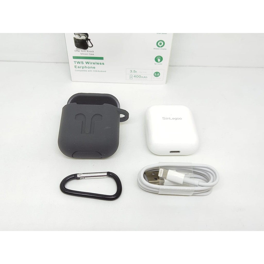 SINLEGOO SL-01 TWS Wireless Earphone Touch Operation BT 5.0 with Silicon Case GARANSI 1 TAHUN