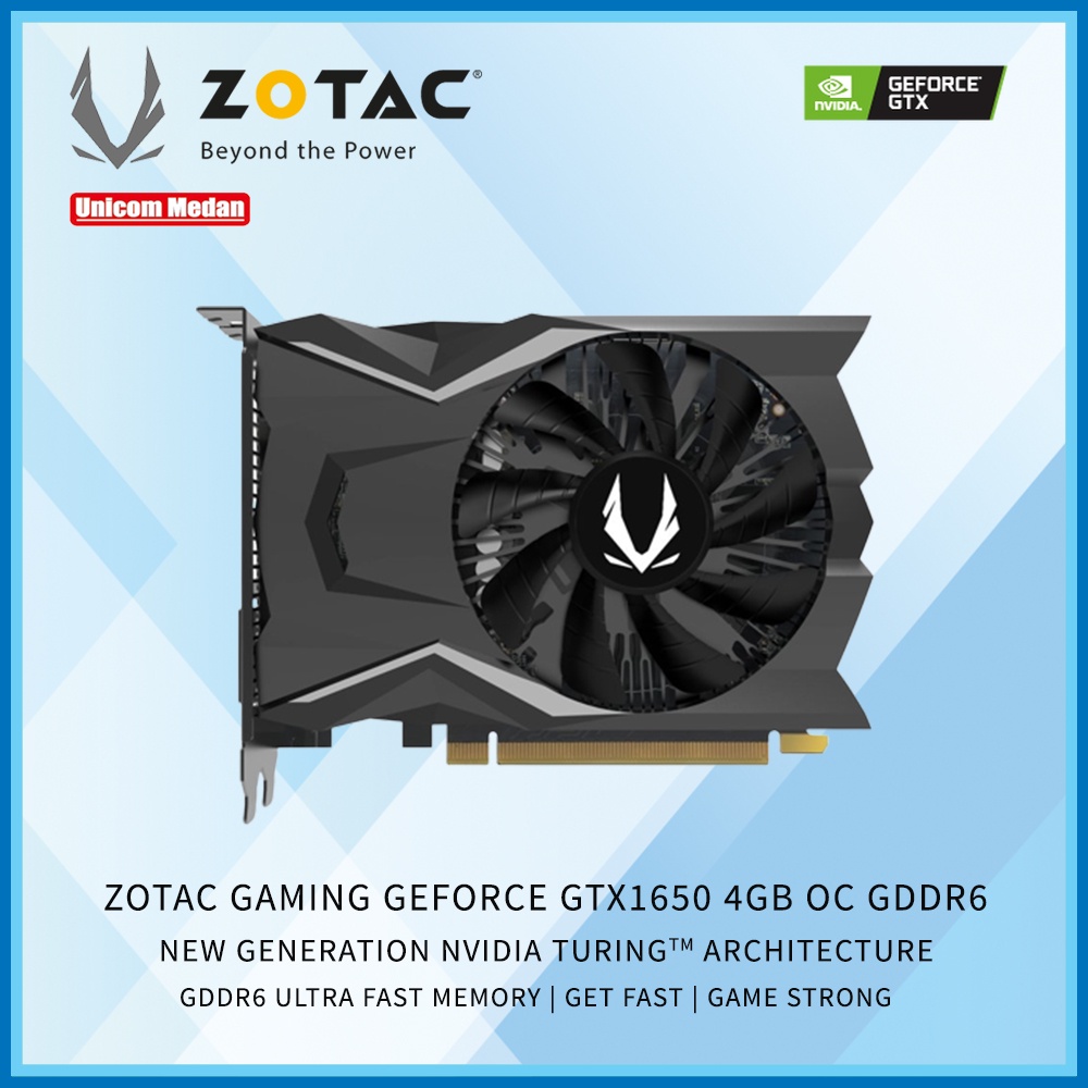 zotac vga gtx 1650 oc d6 4gb ddr6 gddr6 gaming oc gtx1650