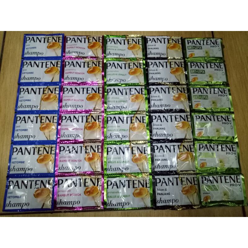 pantene shampo sachet 1set isi 6 baris (12 zak kecil 5ml)