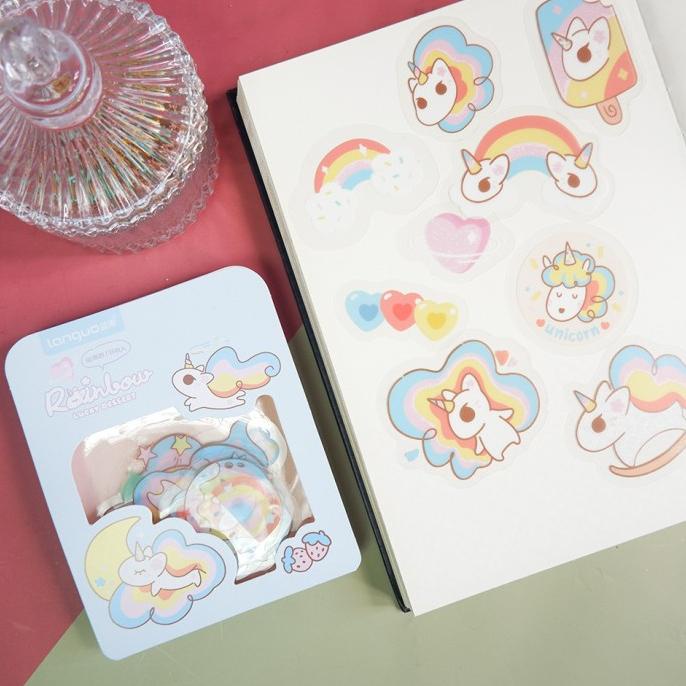 

Rainbow Lucky Unicorn Flake Sticker Set