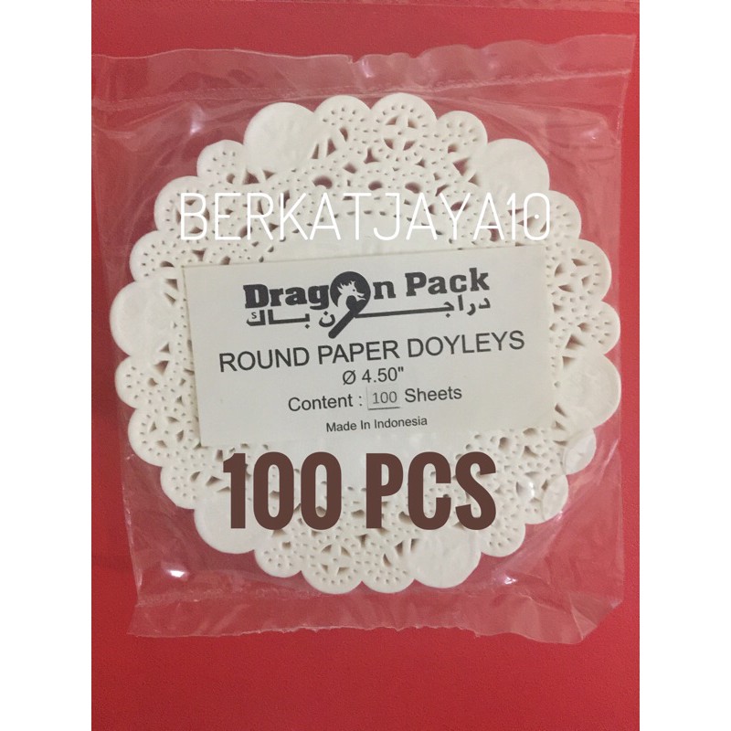 kertas Doilies 4.5&quot; Paper Doyleys Alas Renda 11.5 cm 4,5 isi 100 pcs