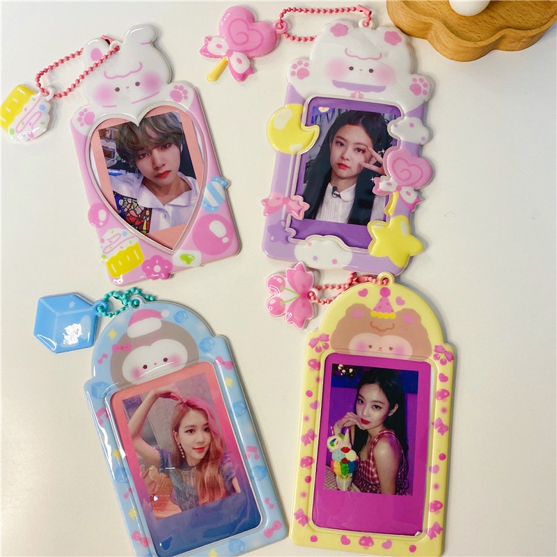 Pemegang Kartu Cantik Warna-warni Pelindung Photocard Idol Photo Sleeves ID Tas Kartu Kredit Bank Alat Tulis