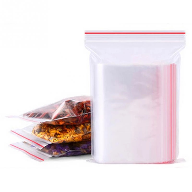 100pcs Kantong Plastik Ziplock Mini Transparan Anti Air / Lembap Untuk Kemasan Perhiasan