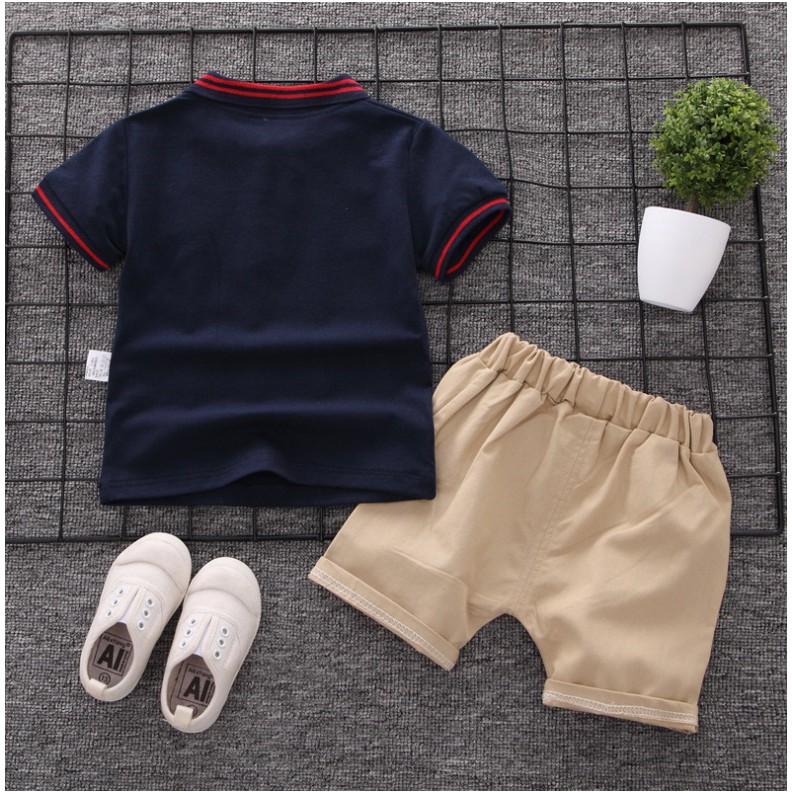 (6Bln-4Thn) COD Setelan Baju Anak / Pakaian Anak Lengan Pendek Import Motif Polo TEDY