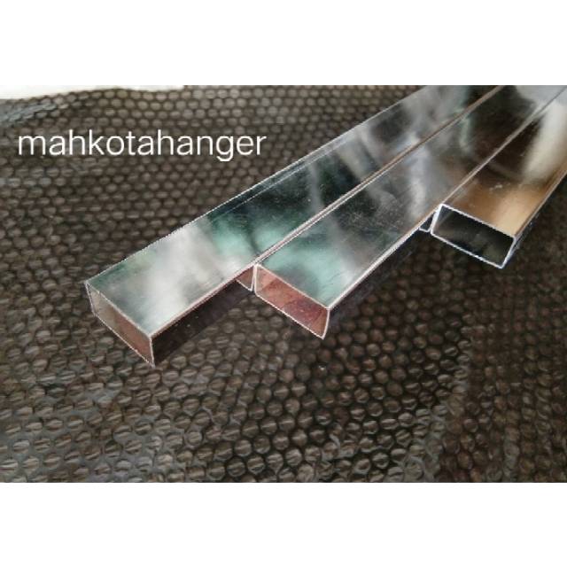 Pipa Kotak Besi Chrome 200cm (2meter)