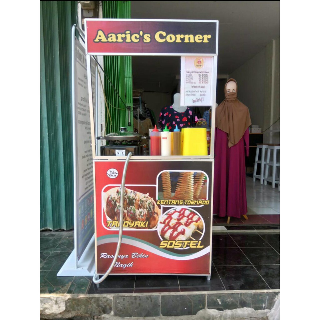 Booth Portable / Javabooth/ Gerobak Jawa  Bonus Pintu Dan Meja Samping/Meja Kompor