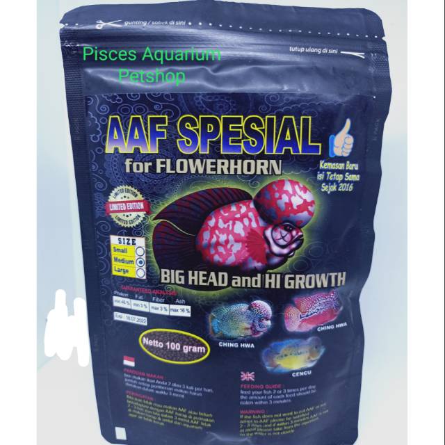 Makanan louhan AAF SPESIAL pelet LOUHAN 100GR ASLI FLOWERHORN