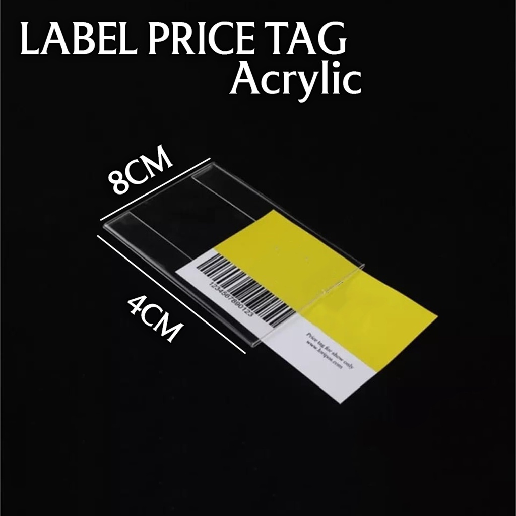 

Label Display Harga Acrylic / Akrilik Product Price Tag / Tag Card Slip Minimarket / 8cm x 4cm