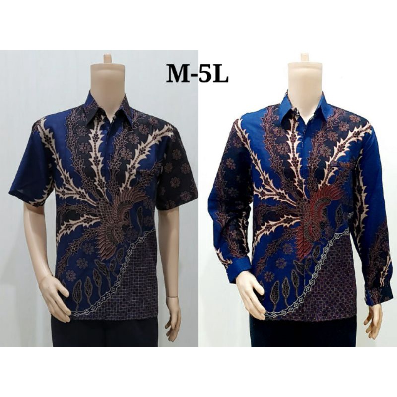Hem Kemeja Batik Pria CENDRA tunik asimetris atasan batik KASUARI MORINA POLA DAUN kemeja batik jumb