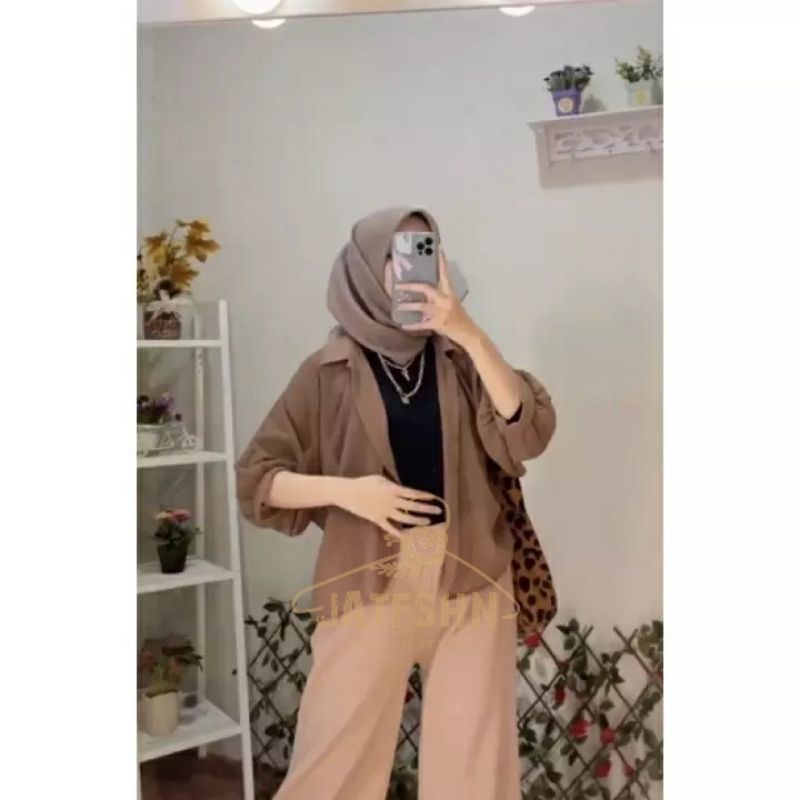CARDIGAN KHADITA - BASIC OUTER WANITA - CARDIGAN MURAH BERKUALITAS -  OUTER KOREA - CARDI FASHION MUSLIM WANITA - CARDI CERUTY BABYDOLL - ATASAN RINGAN REMAJA KEKINIAN - ATASAN BATWING JUMBO XL-Caffelate