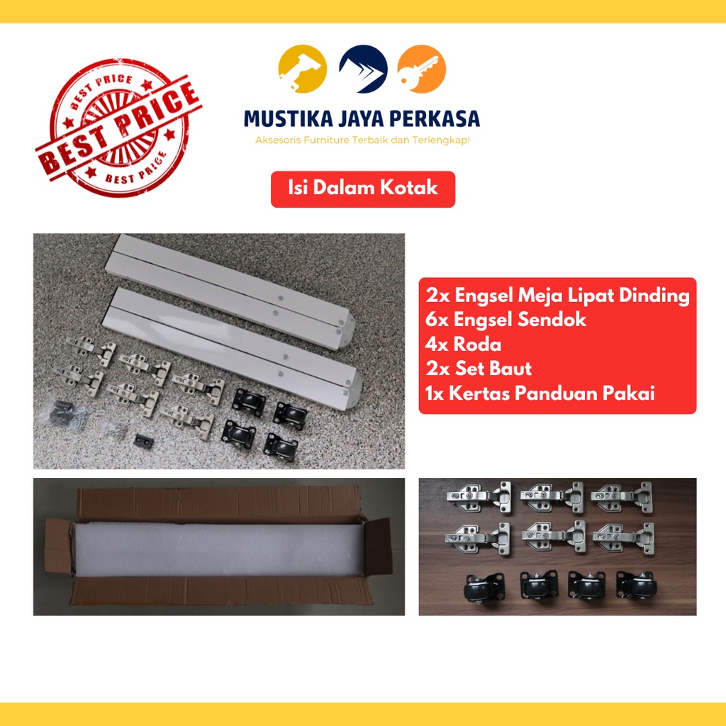 Mekanik Engsel Meja Lipat Dinding Penghemat Ruangan Space Pull Down Table Mechanism Set