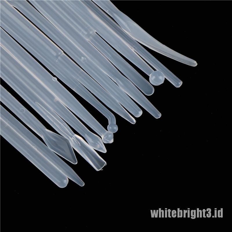 ❤White3 Warna Putih❤ 14pcs Alat Ukir Tanah Liat / Lilin / Polymer Bahan Plastik