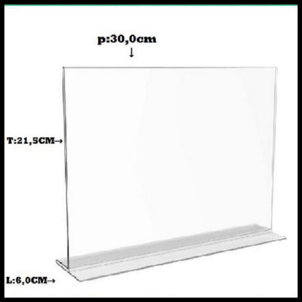 

Akrilik Brosur Type-A4T Landscape Acrylic Menu/Lebel Display