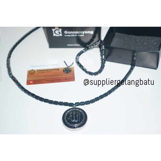 PROMO Kalung magnet LAFAZ ALLAH SILVER GANNAMYONG sertifikat ktp asli healthy bracelet aksesoris