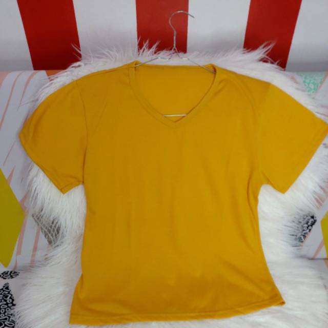 Kaos Polos Warna Mustard