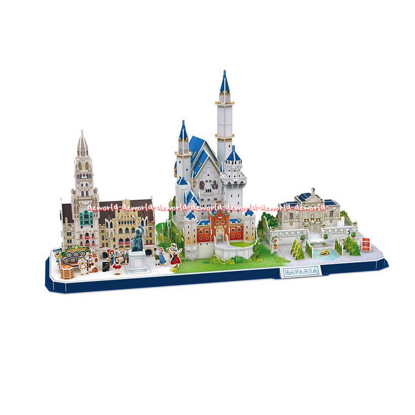 CubicFun Bavaria City Line 3D Puzzle Mainan Susun Puzzle 178 pcs