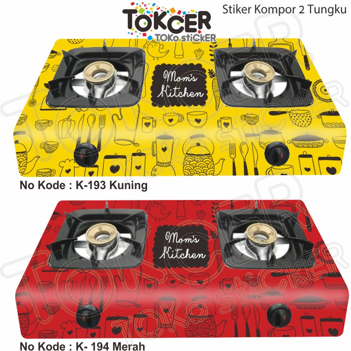 Stiker Kompor 2 Tungku MOM's Kitchen
