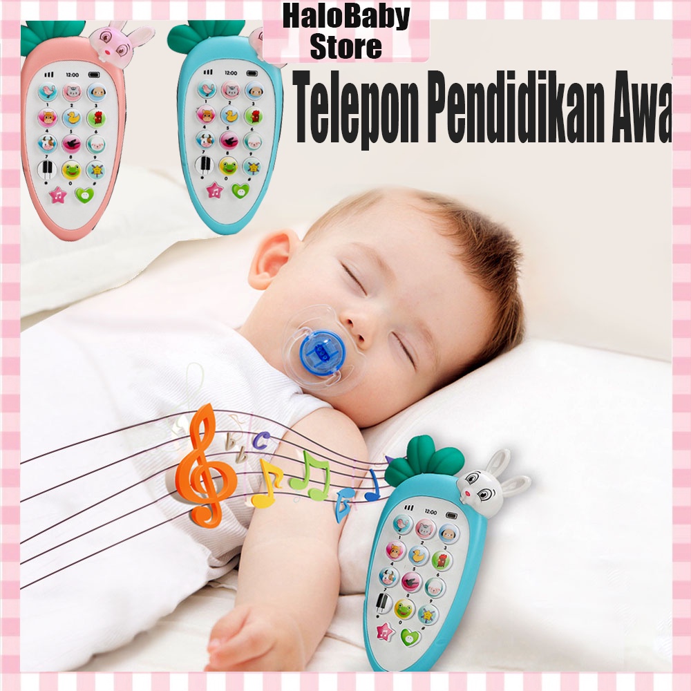 Halobaby Mainan Handphonebayi/Telepon Pendidikan Awal Dengan Lampu Musi