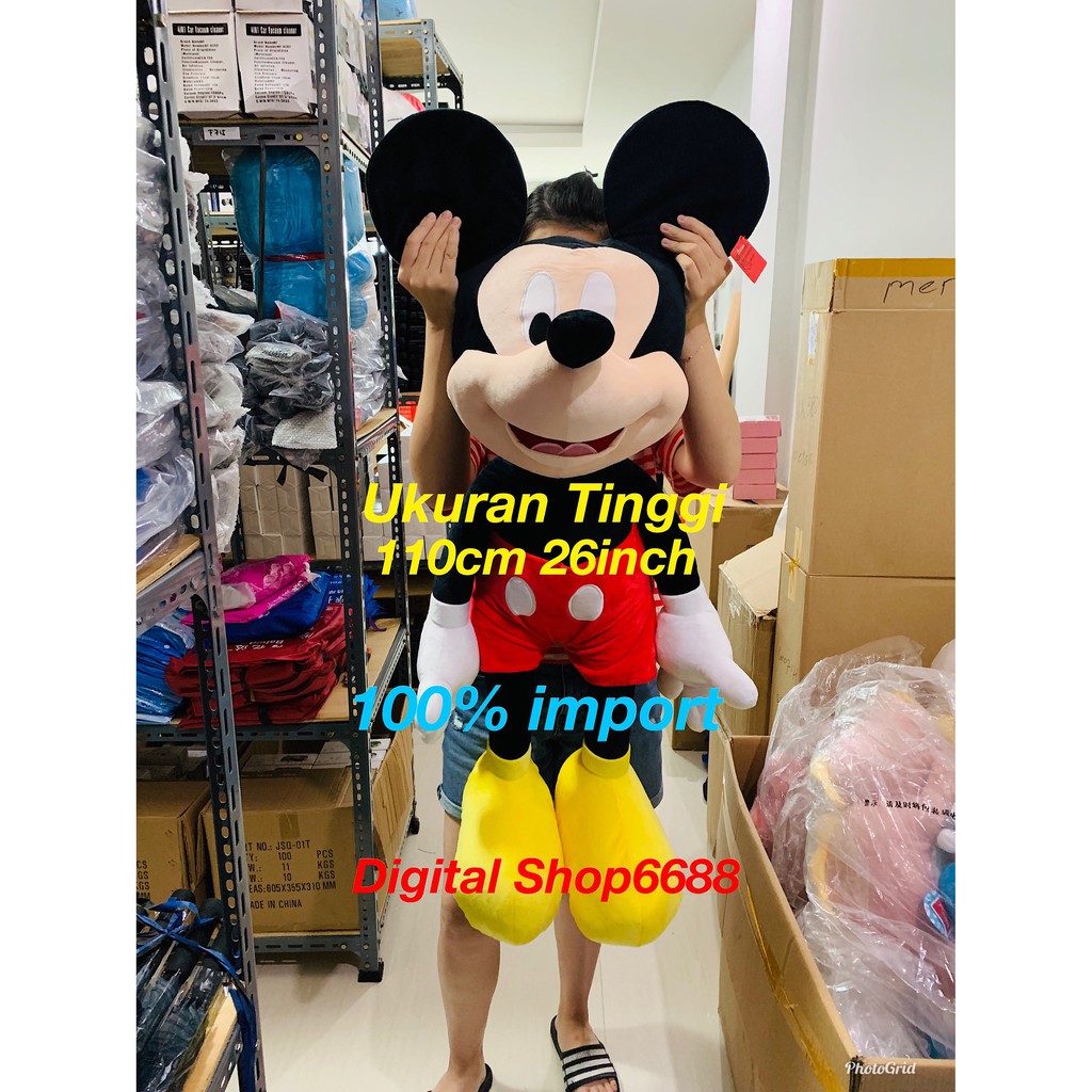 BONEKA MICKEY MOUSE UKURAN TINGGI 1,1 METER  (100% IMPORT)