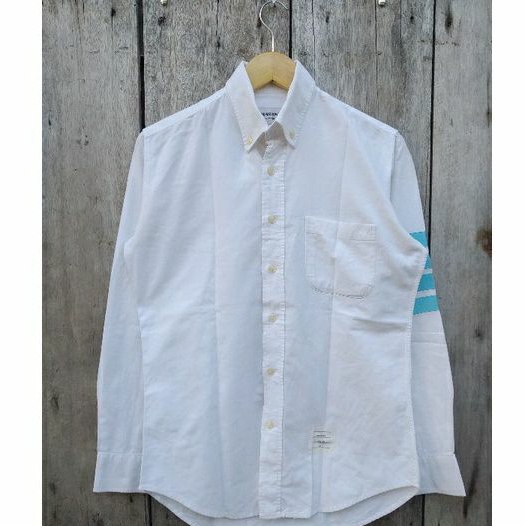 kemeja putih thom browne 4 bar stripe size L second original