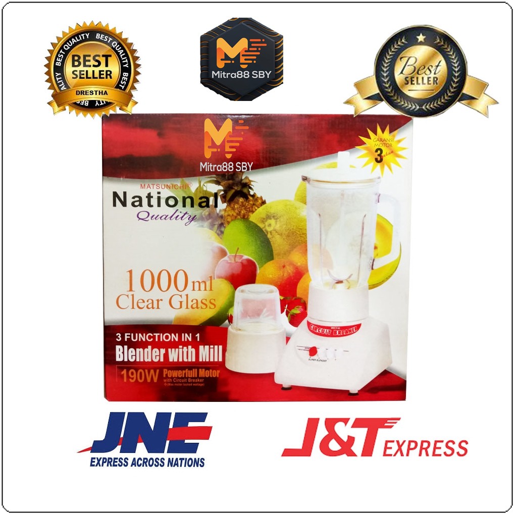 mitra88sby Blender kaca National Matsunichi  3 IN 1 Kapasitas 1 Liter