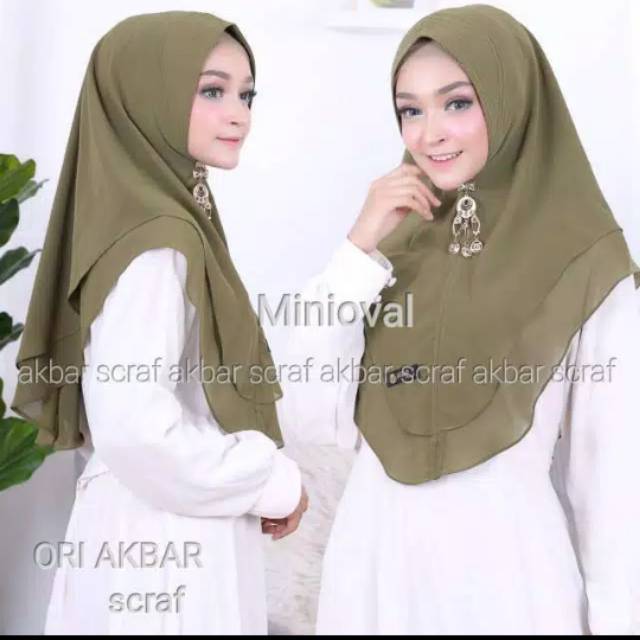 (BISA COD) Khimar / Hijab Mini Oval ORI by Akbar Scarf