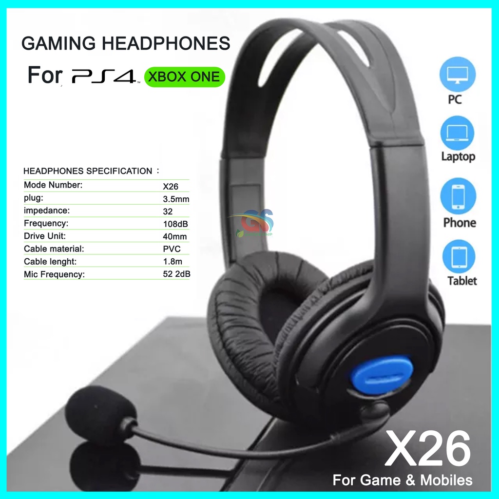 HEADSET GAMING STEREO X26 FOR GAME &amp; MOBILE