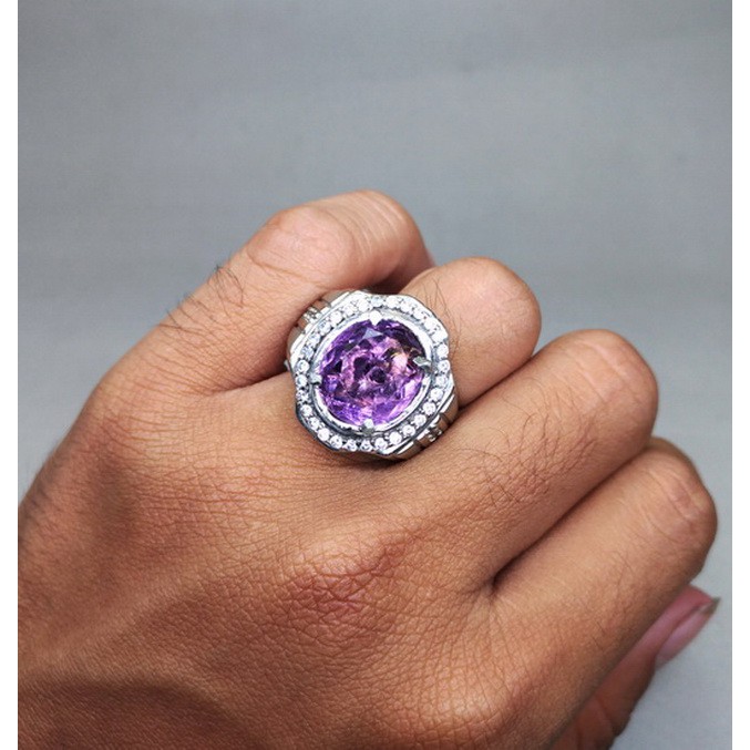 Batu Cincin Akik kecubung Ungu Ametis Asli
