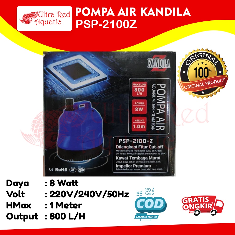 Kandila Pompa Air Celup Aquarium &amp; Kolam Ikan PSP 2100Z PSP 2100Z PSP2100Z