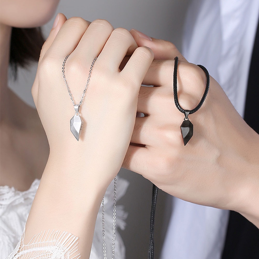 2 Pieces/set Fashion Perhiasan Pasangan Cinta Kalung Baru Berharap Batu Pasangan Kalung Patah Hati J