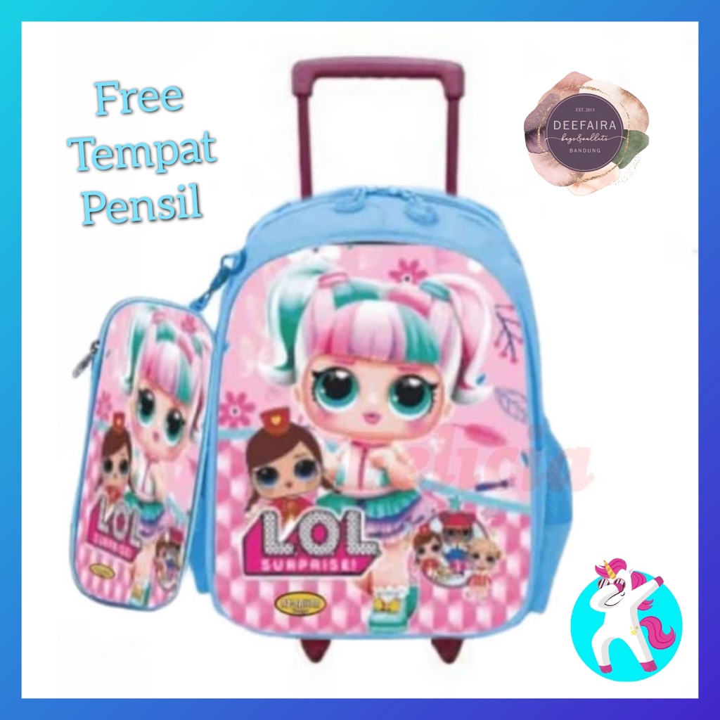 Tas Ransel Troli Anak Perempuan Model L0L Pj2 Lucu Menggemaskan Untuk Tk Sd