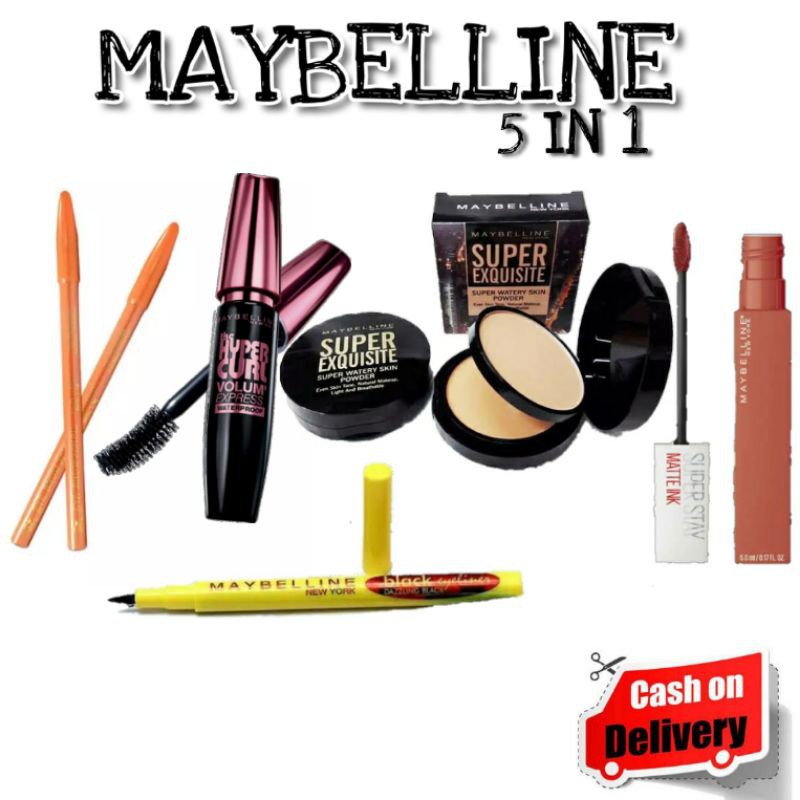 Paket Kosmetik 5 In 1 Maybelline + Paket Make Up Wanita Maybelline + Paket Make Up Wanita