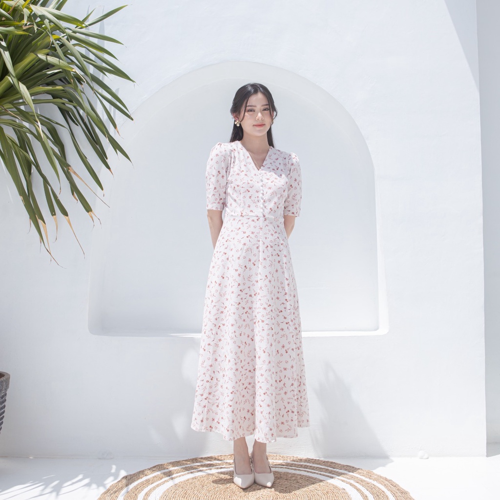 VELOVE - V1024 Regina Flower Dress - 3 COLOR &amp; 2 SIZE