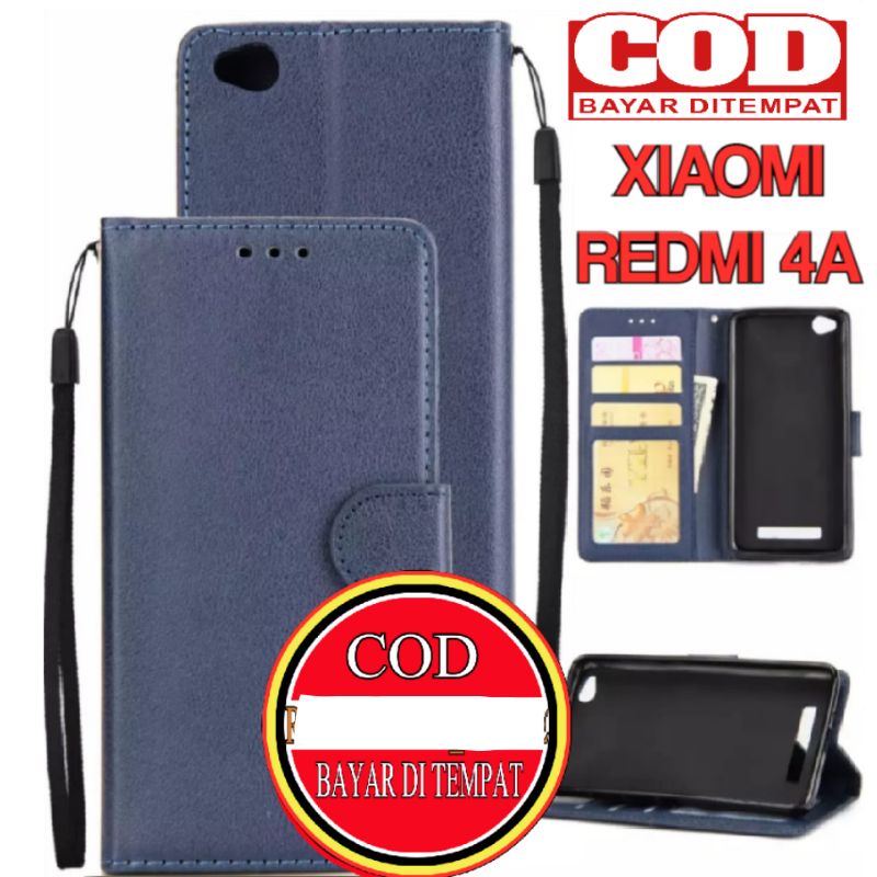 FLIP CASE DOMPET KULIT REDMI 4A