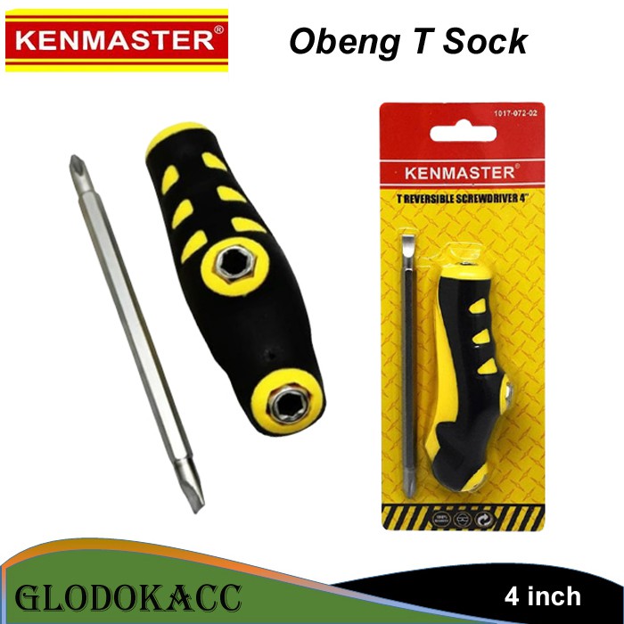 Obeng T Sock / Kenmaster Obeng Bulak Balik 4 inch / Obeng Min Plus