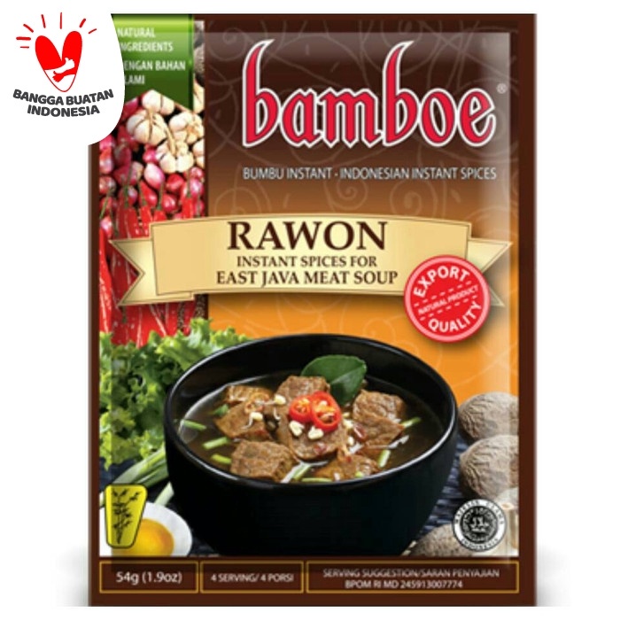 

Instan-Masak-Bumbu- Bamboe Rawon 54Gr(1,9Oz) -Bumbu-Masak-Instan.