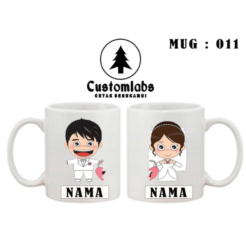 MUG CUSTOM / CANGKIR / KERAMIK/ SOVENIR NIKAHAN / GELAS SABLON /Marble Mug / gelas marble / couple g